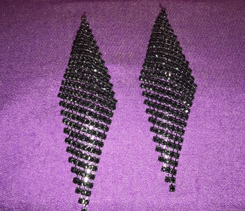 black mesh earrings